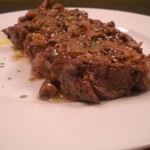 Hanger Steak with Brandy Mushroom Sauce